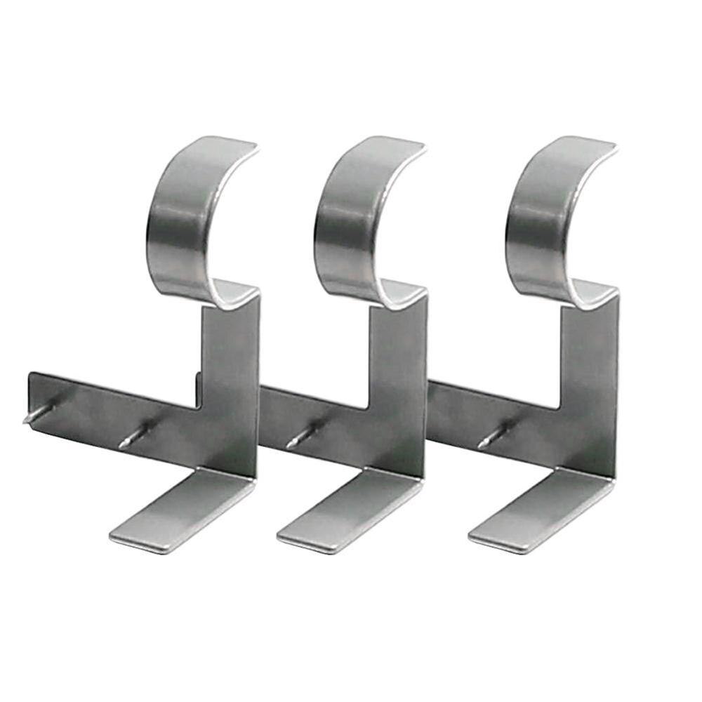 Enkelt senter støtte gardin stangbrakett dobbelt heng gardin stang senter støtte brakett jernplate ramme gardinstang brakett: 3 fliser