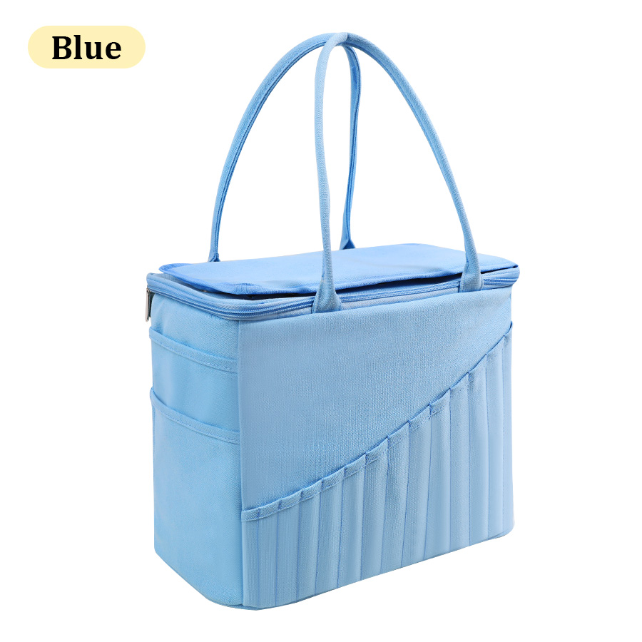 Sac de rangement pour fil à tricoter, fourre-tout, sac de rangement pour laine, crochets, aiguilles à tricoter, sac de rangement pour outils de couture, organisateur ménager de bricolage: kaki foncé
