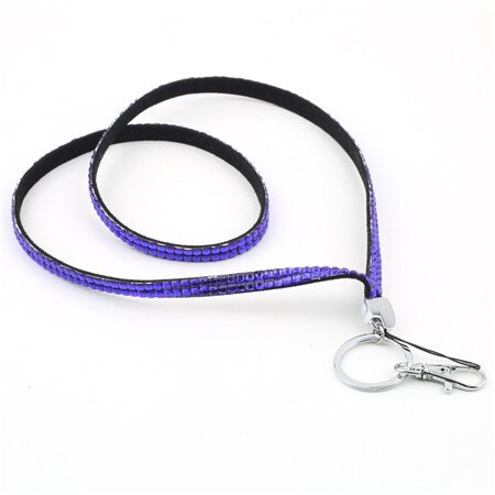 Unisex rhinestone crystal bling anpassad halsband & id-märke mobiltelefon nyckelhållare ring för avslappnad sport: Kungsblå