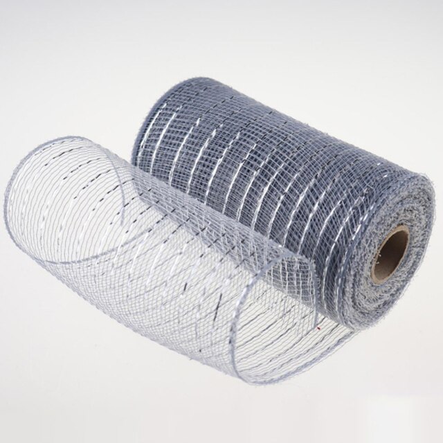 15Cm X 10yd Decor Mesh Rolls Accessoire Beschikbaar Decoratie Manden: Silver