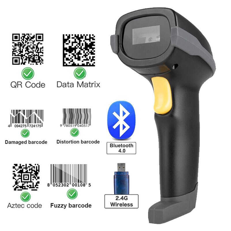 Holyhah A66 Handheld kabellos Barcode Scanner UND A56D Bluetooth 1D/2D QR Bar Code Leser PDF417 für IOS Android IPAD