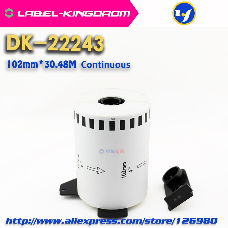 5 Refill Rolls Compatible DK-22243 Label 102mm*30.48M Continuous Compatible for Brother QL-1060 Label Printer White Paper DK2243