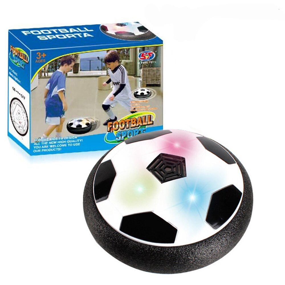 Factory verkoop LED Licht Knippert Zweven Air Power Voetbal Bal Voetbal Speelgoed Disc Zweefvliegen Game Speelgoed Kid Chidren: 15cm black