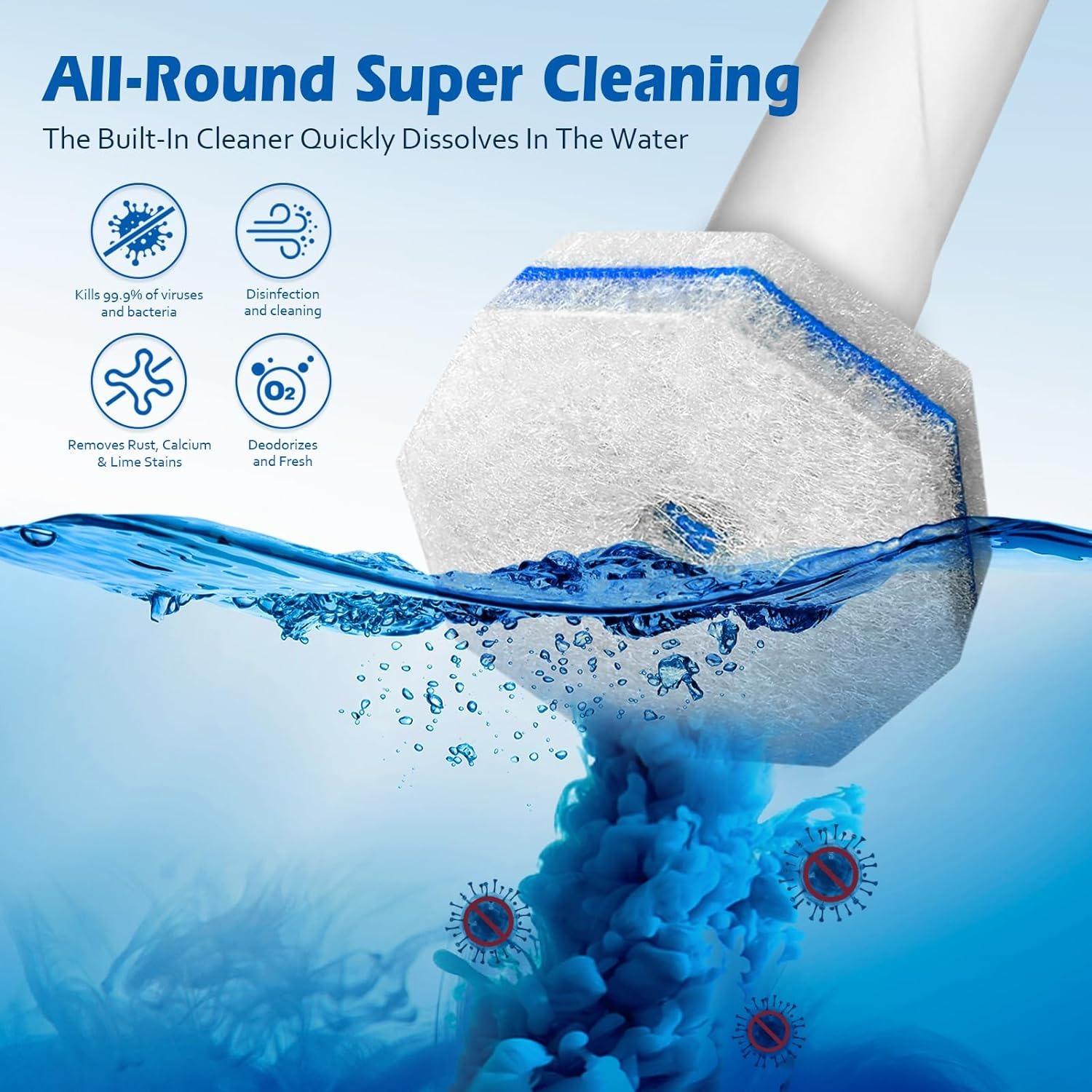 40 recharges de baguette de toilette, baguette de nettoyage de cuvette de toilette jetable. Tête de brosse de toilette. Compatible avec les brosses de toilette clorox
