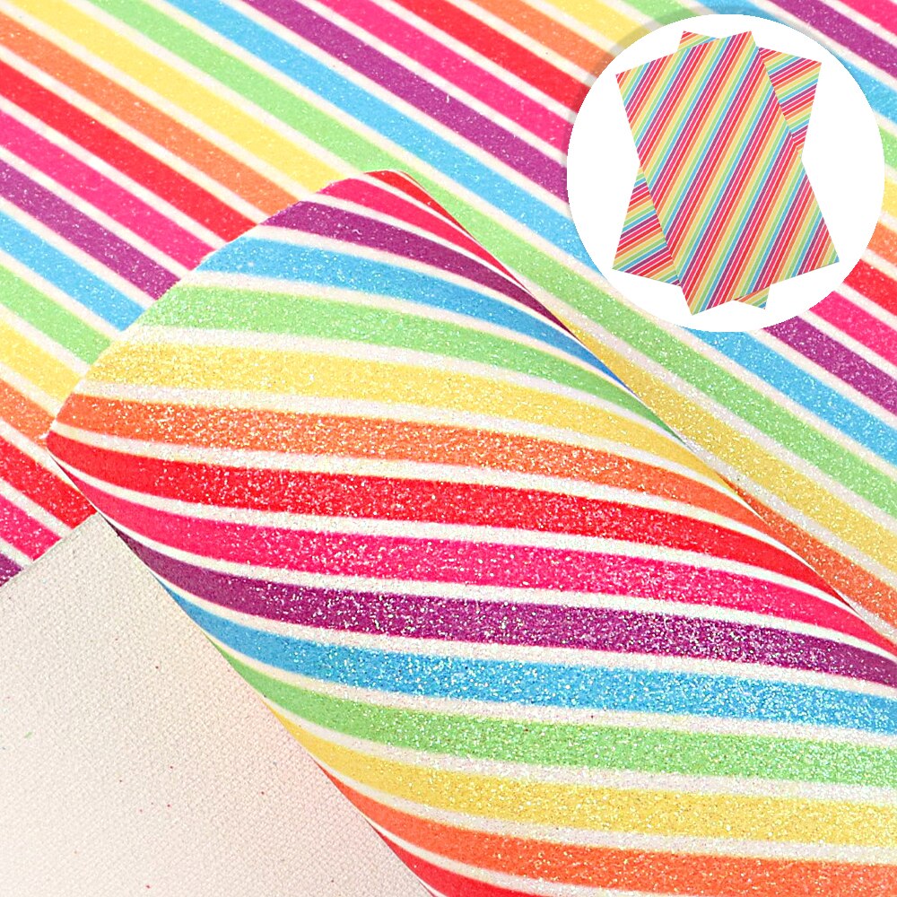 Tela de vinilo con estampado de limones finos y falsa purpurina Tela de cuero a rayas de 20*34cm para lazos, materiales DIY, funda de teléfono tipo billetera, 1Yc10638: 1097647007