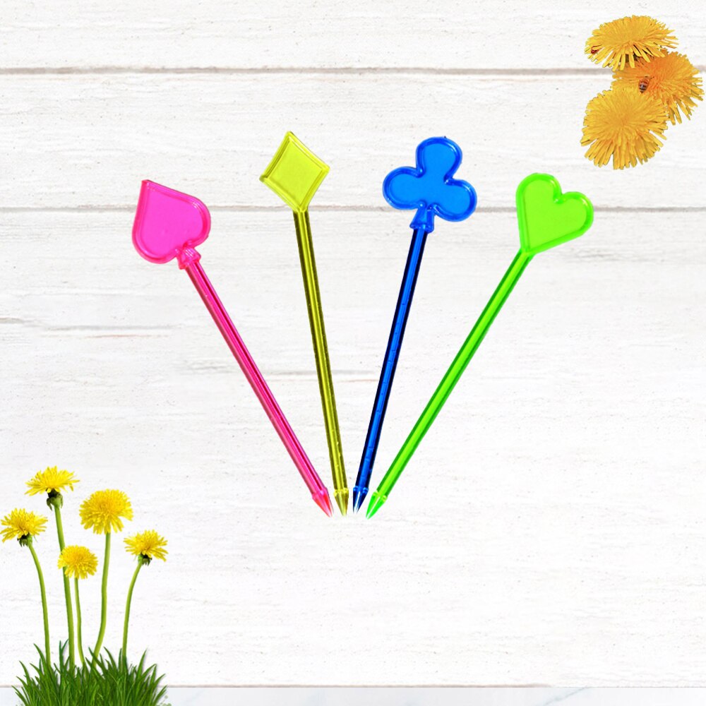 100 Stuks Wegwerp Fruit Vorken Kleurrijke Fruit Vork Creatieve Hartvormige Fruit Picks Fruitschaal Decoratie Voor Bar Ktv