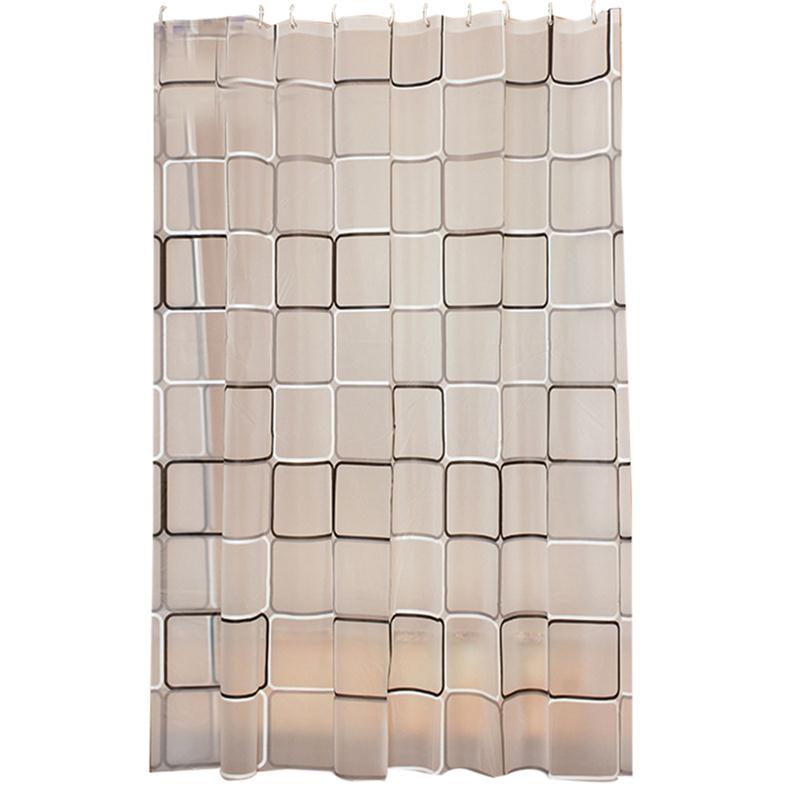 EHOMEBUY Klassieke Vierkante Douchegordijn Waterdicht Mildewproof Doorschijnend PEVA Gordijn Voor Badkamer Douche: 120x180cm