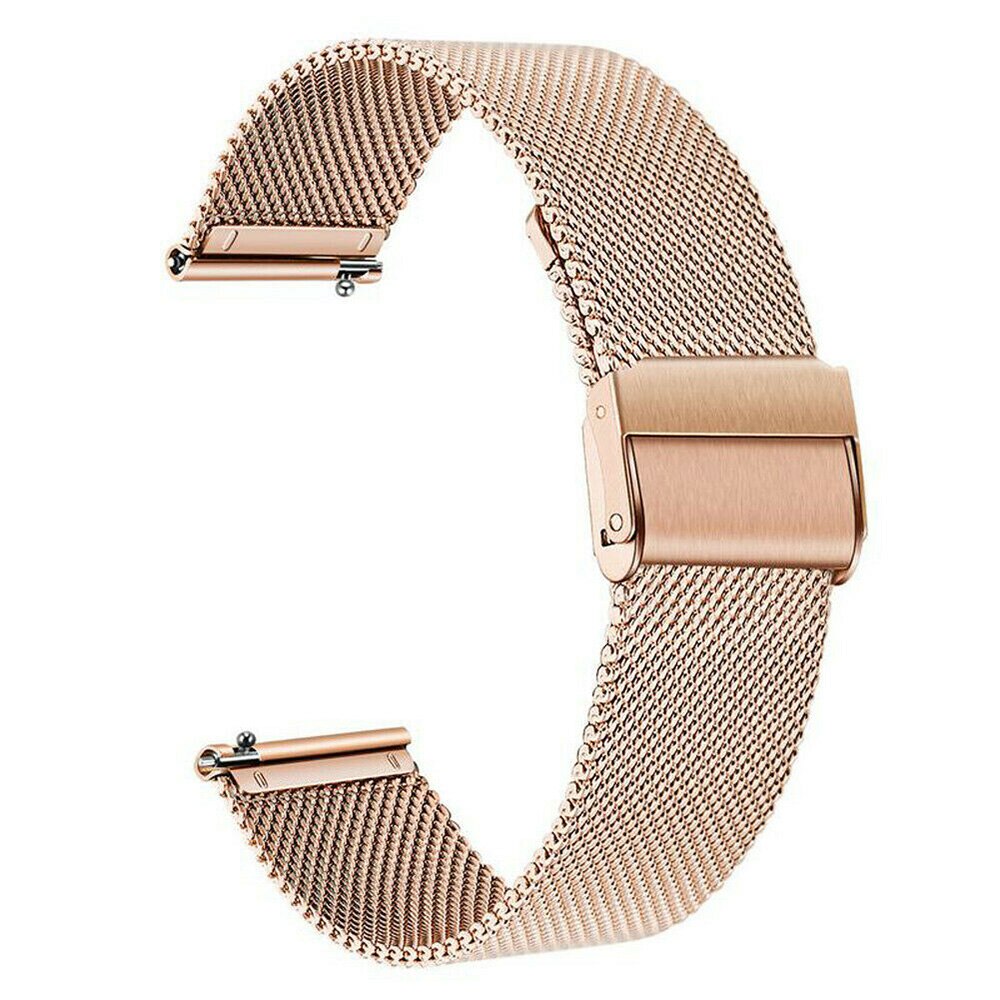 Voor Garmin Venu Sq Bewegen 3 Forerunner 245 645 Muziek Band Quick Release Horloge Milanese Rvs Horlogeband 20Mm horloge Band: Rose gold