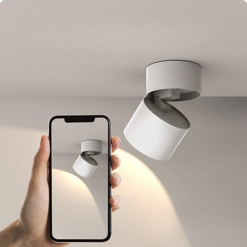 Utendørs led-lys downlight spotlights hullfri justerbar vinkel soverom taklampe korridor sammenleggbar verandalampe til hjemmet