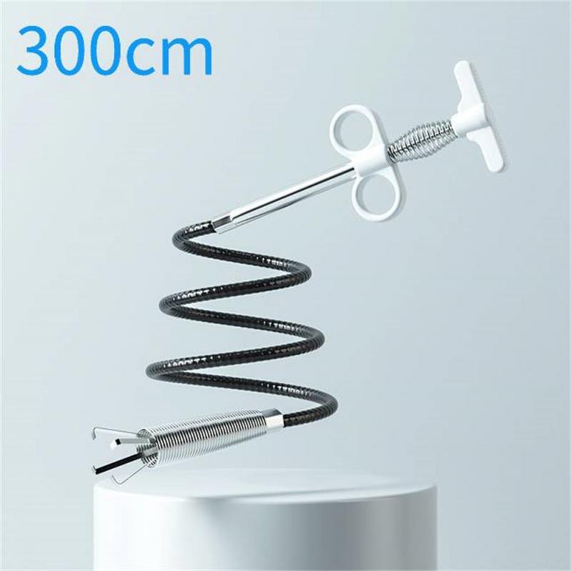 90/160/200/300cm Sewer Pipe Unblocker Snake Spring Pipe Dredging Tool Kitchen Bathroom Sewer Cleaning Tool Kitchen Accessories: A 300cm
