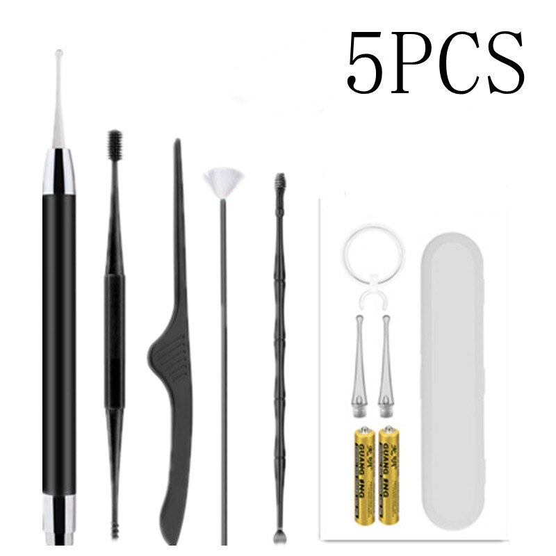 Rechargeable 1set Ear Safe Visible Moderate Painless Ear Cleaner Earwax Removal Tool Earpick: TypeC
