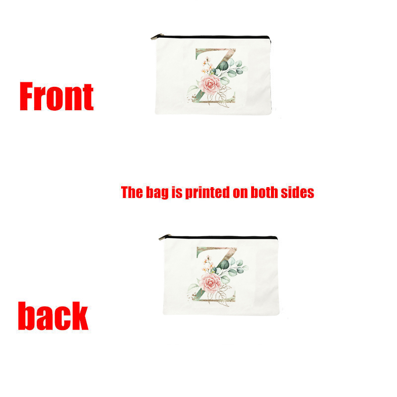 26 Pink Initials Women Cosmetic Bag Bride's Toilet Makeup Pouch Cosmetic Case Bridesmaid Bachelorette Party Lady Bags