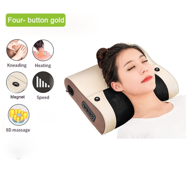Ogamacrius 2 In 1 Massage Kussen Warmte Shiatsu Apparaat Elektrische Cervicale Gezonde Body Ontspanning Massage Voor Nek Massager: PW4