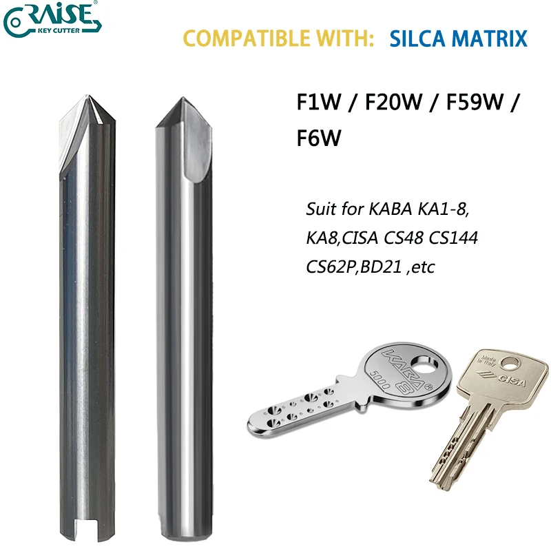 Milling Cutter F1 F20 F59 F6 F39 in Carbide Compatible with SILCA Matrix Key Duplicating Machine Locksmith Tools