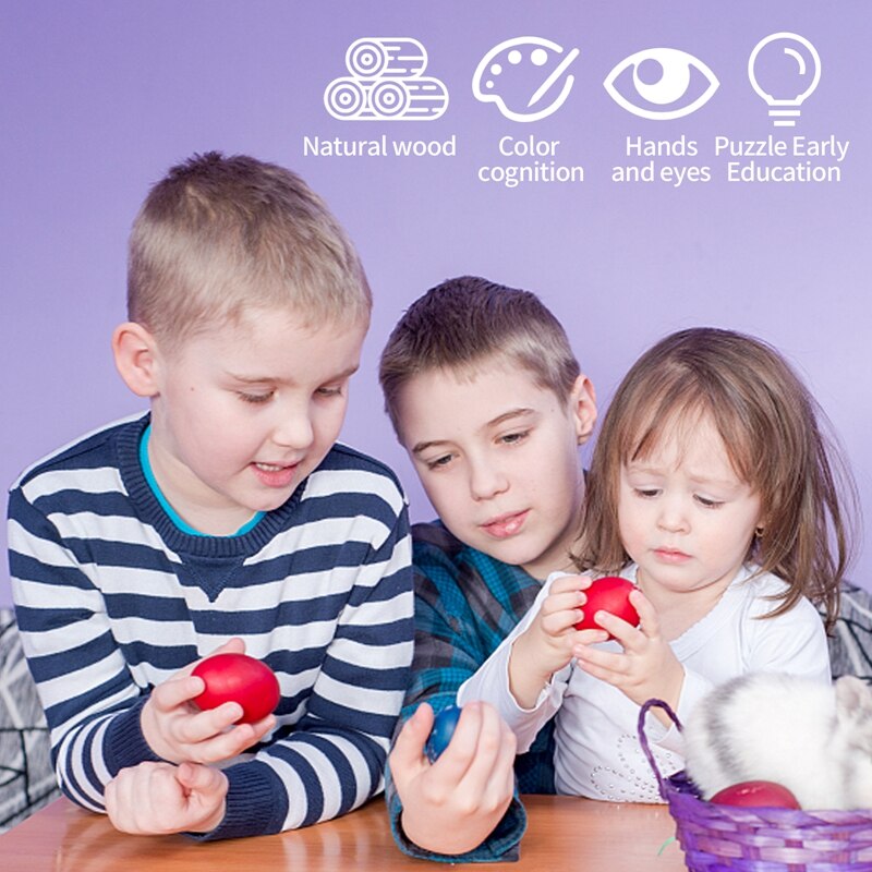 Bunte ostereier aus holz, naturgetreue holzimitation, osterdekorationen zum selberbasteln für freundlicher, osterparty