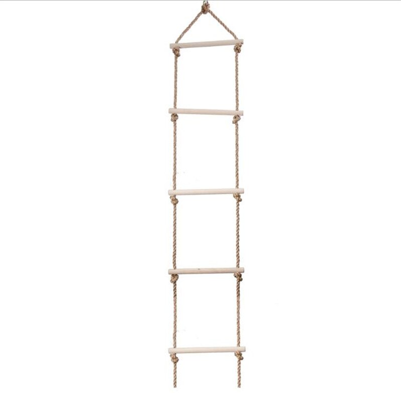 5 Wooden Rungs PE Rope Ladder Children Climbing Indoor Outdoor Garden Kids Sport Rope Swing Safe Fitness Climbing Ladder