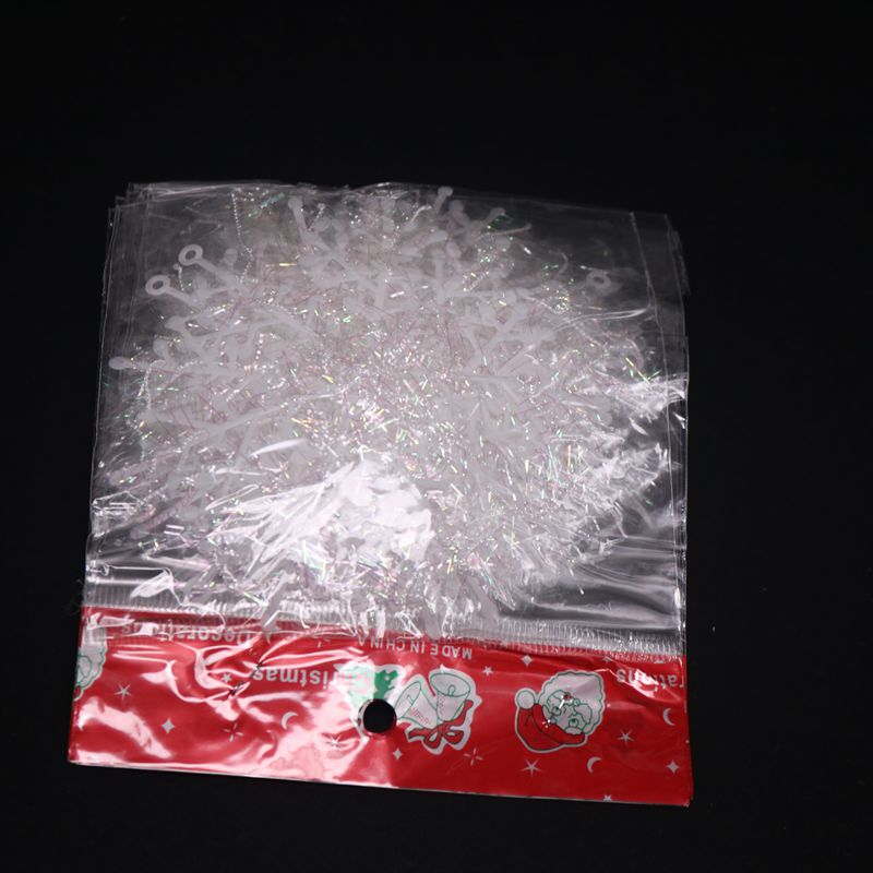 3 pieces of Christmas snowflake plastic snowflake Christmas decoration paste glass hanging on the tree