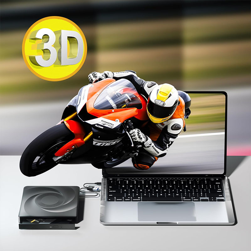 External Blu ray Drive USB 3.0 Type-C Optical BD CD DVD Drive Burner Portable Player Writer Compatible with Windows/MacOS/Linux