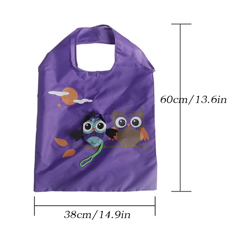 Foldable Animal Owl Shape Folding Shopping Bag Eco Friendly Ladies Reusable Tote Bag Portable Travel Shoulder Bag