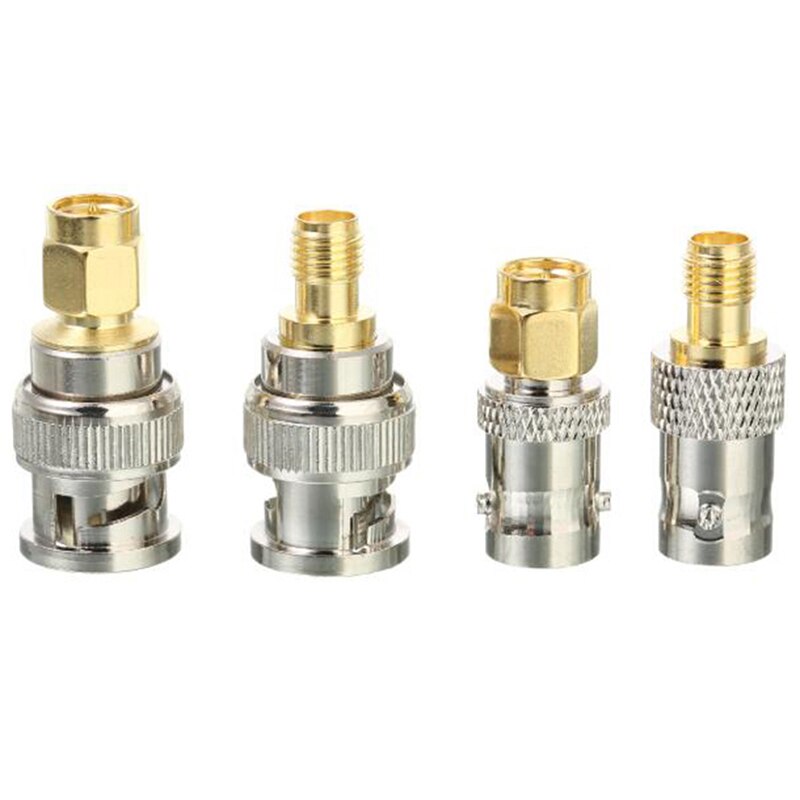 4 stk bnc til sma-kontakter type hann-hunn rf-kontaktadapter testkonvertersettsett