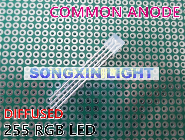 10 stk lysdioder 255 dioder rgb led diffuseret fælles anode katode firkantet 2*5*5mm rød grøn blå lysdioder diy diode