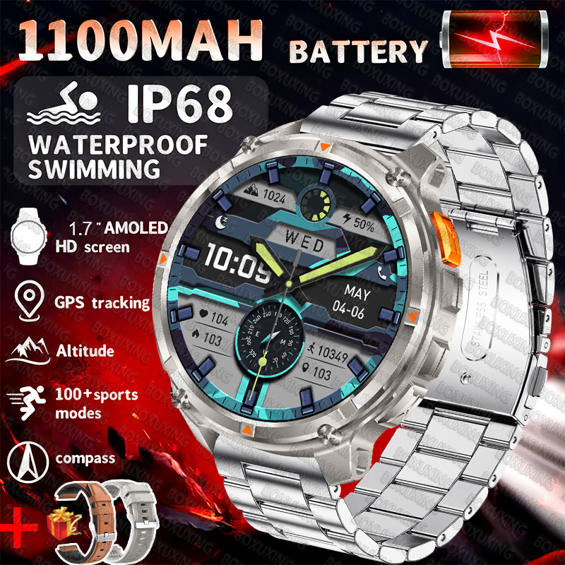 2025 Nuovo Sport All'aria Aperta Astuto Della Vigilanza Degli Uomini di Schermo HD 1100mAh Batteria di Grande Lungo Tempo di Standby Chiamata Bluetooth Orologio Sportivo Impermeabile: multicolore