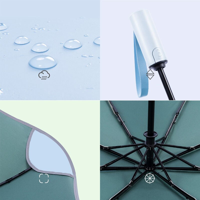 Automatische Paraplu 3 Vouwen Mannelijke Vrouwelijke Parasol Anti-Uv Parasol Regen Vrouwen Winddicht Luxe Zakelijke