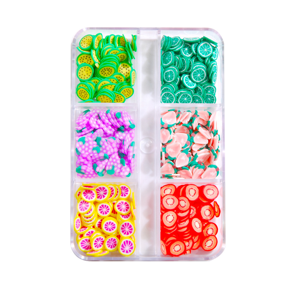 Mixed 3D Fruit Slices Sticker Polymer Clay DIY Designs Slice Lemon Nail Art Sliders Nails Art Decors Women Nail Tips Manicure: Fruit slices-015