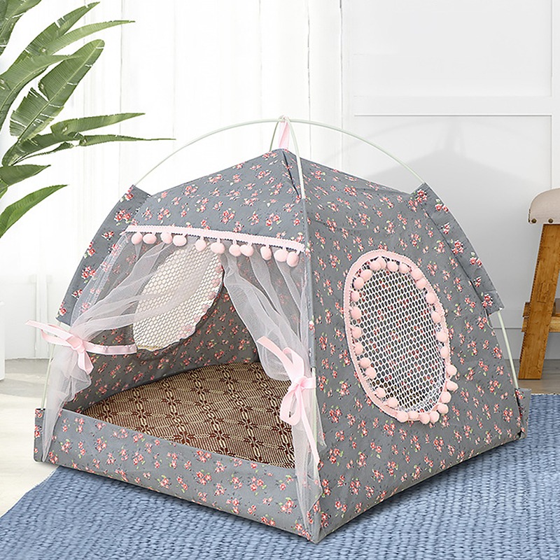 Atmungsaktive Katze Hund Katze Zelt Zwinger Faltbare Universal- drinnen Tipi Haustier Haus Atmungsaktive Welpen Zelt Bett Hund Liefert