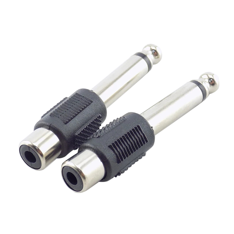 1/4in 6.35mm Male Plug to RCA Female Jack Speaker Connector RCA Plug Adapter to Stereo Jack 6.3 MM Male Plug Microphone