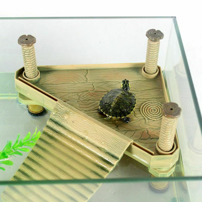 Turtle Terrace Floating Island Reptile Frog Aquatic Climbing Basking Platform Decor Reptile Plants Amphibians Aquarium accessori