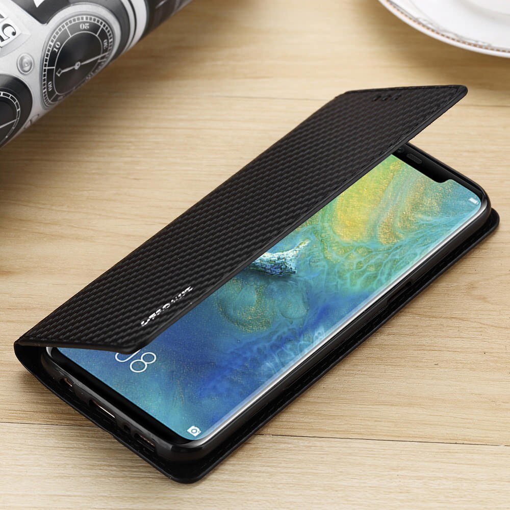 Business Carbon Fiber Case Voor Huawei P30 P20 P10 P9 P8 Lite P Smart Wallet Flip PU Lederen cover Voor Mate 20 10 Pro