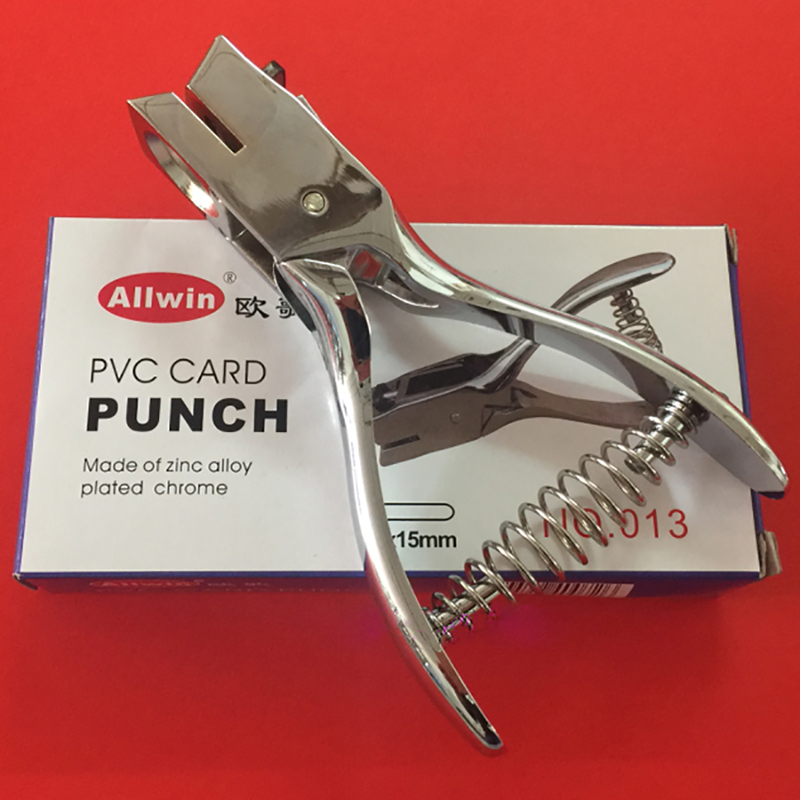 Enkele Perforator 3*15Mm Ovale Gat Hand-Held Metalen Perforator Met Lente Voor Lid Id kaart Papier Pvc School, office Supply