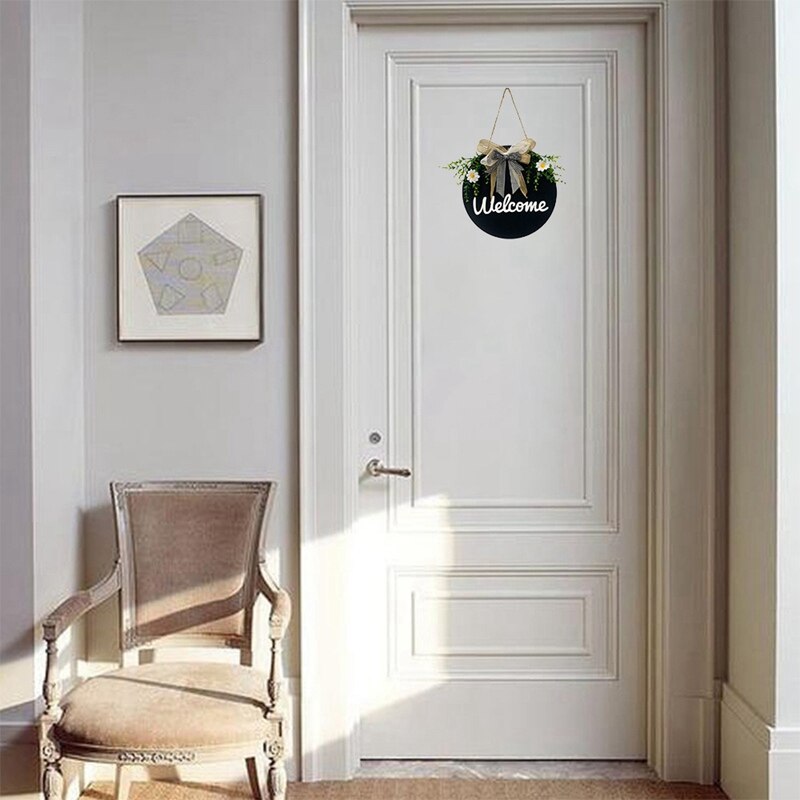 Welcome Sign Welcome Front Door Round Wood Sign Hanging Welcome Sign for Farmhouse Porch Front Door Decoration