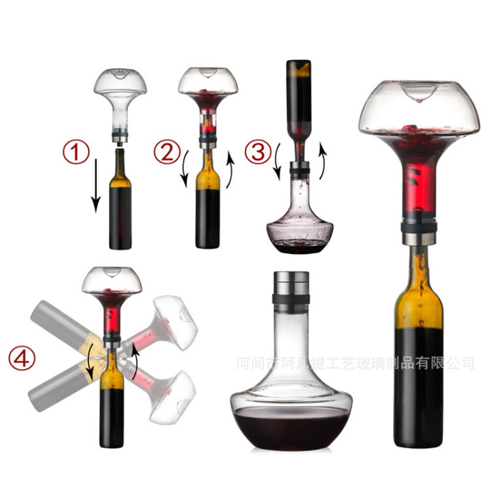 Bar Wine Accessories Glass Decanter Water Glasses Large For Family Bottle Jug Pourer Aerator Handmade Crystal 1400ML Breathing
