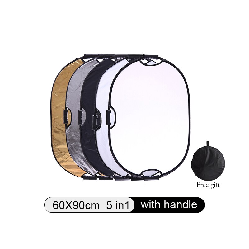Fotografia. Foto Reflector Fotografie 5 In 1 Inklapbare Light Diffuser Ronde Foto Disc Spotlight Fotografie Accessoires: O Handle 60x90cm