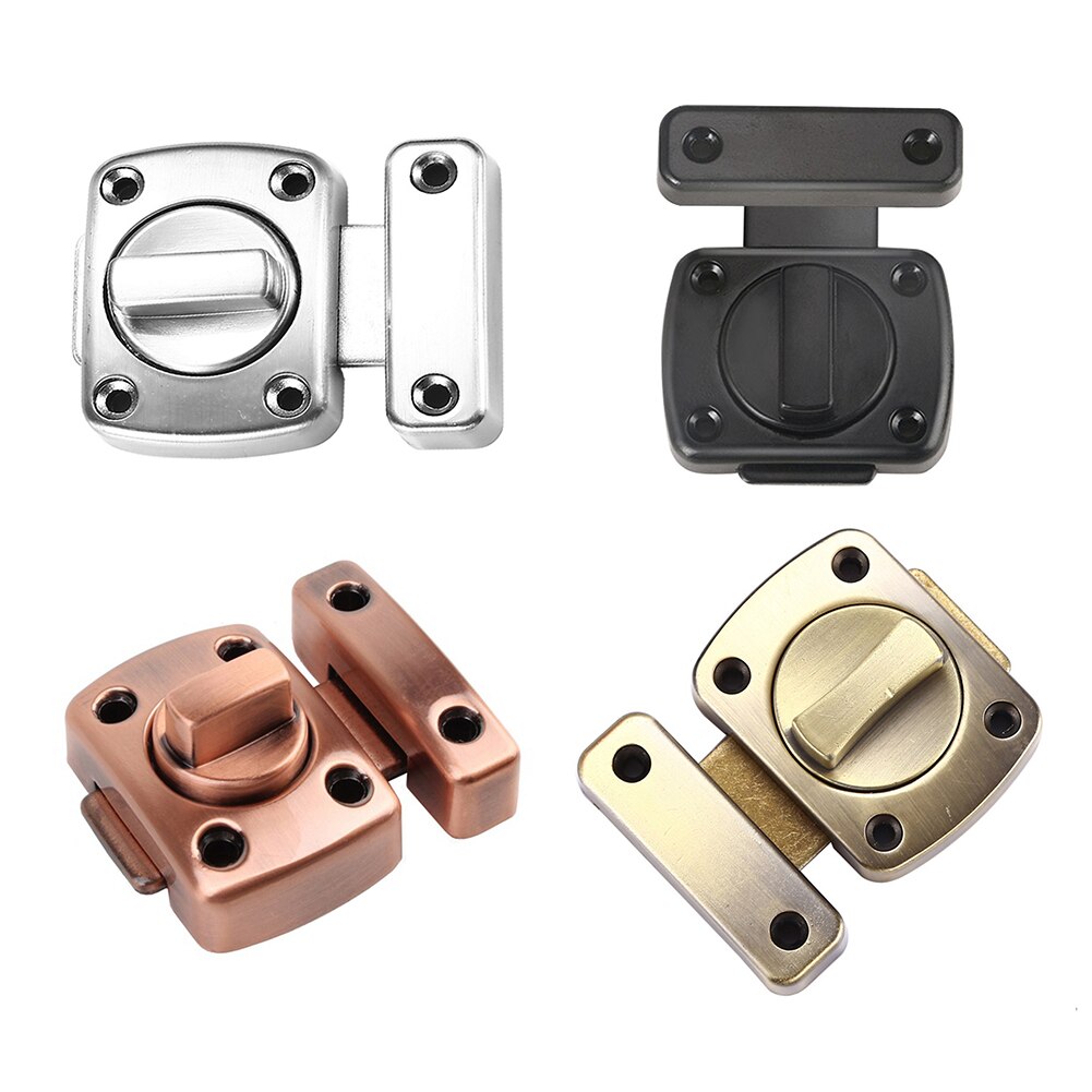 Door Lock Cast Metal Hook Latch Lock Toilet Doors Right Angle Sliding Gate Lock Zinc Alloy Spring Lock Buckle Thicken Hardware