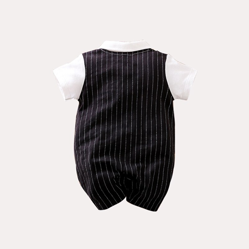 YiErYing – barboteuse à manches courtes pour bébé, vêtements d'été en coton imprimé, combinaisons pour -né, vêtements de fête d'anniversaire pour garçon, costume de jeune homme