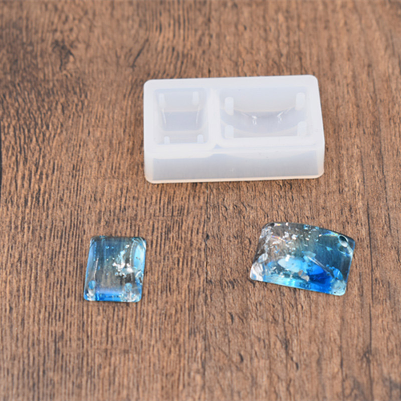 Molde de silicona rectangular DIY para fabricación de colgantes, Molde de resina con agujero JS23: Default Title