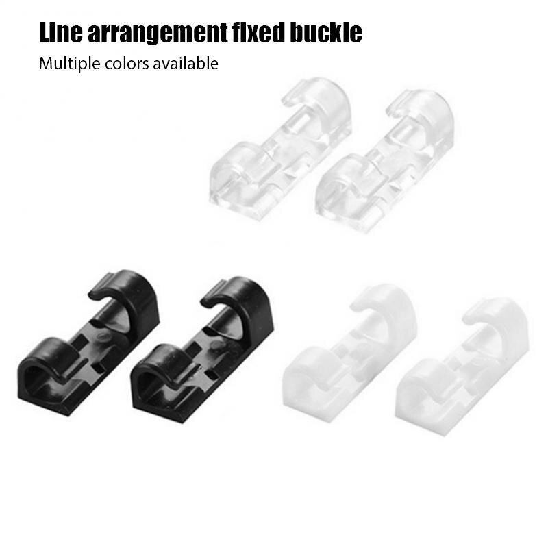 20Pcs Self Stick Wire Organizer Line Cable Buckle Clips Clamp Table Wall Fixer Fastener Holder on Data Telephone Line Winder