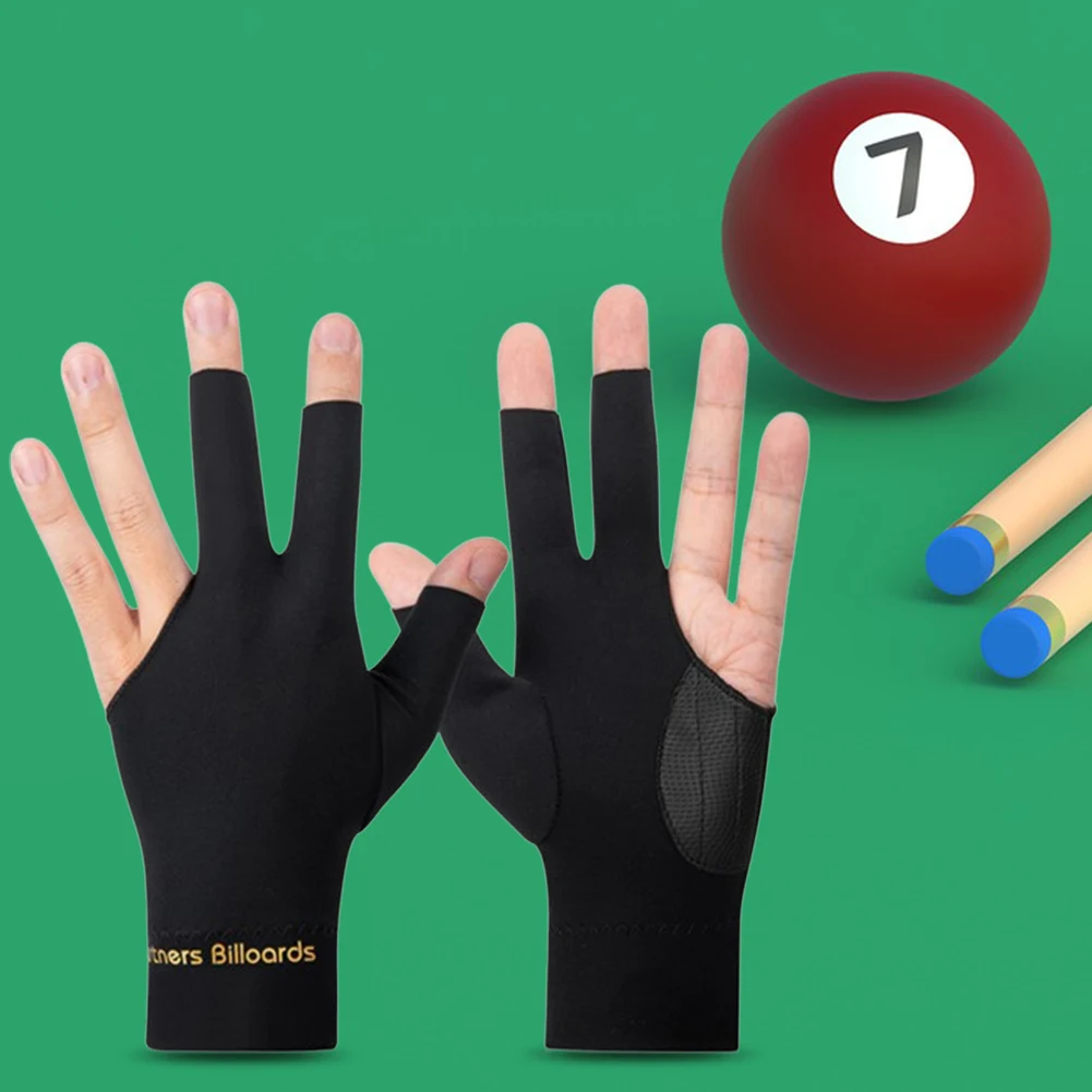 Guantes de billar abiertos de 3 dedos, antideslizantes, transpirables, accesorios deportivos para billar