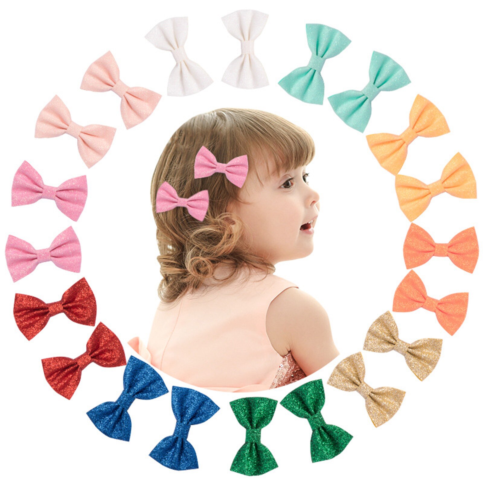 1 paire de pinces à cheveux pour bébés filles, bandeau pour petites filles, pince à cheveux solide avec nœud scintillant