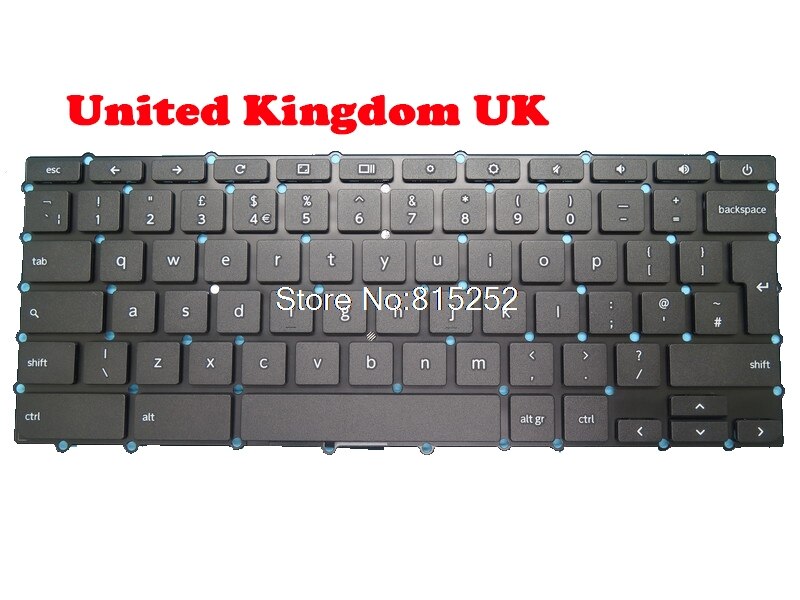 Clavier d'ordinateur portable Pour Haier CHROMEBOOK 11E HR-116E 11 HR-116R WBM14L16PA-732 580000004503 Royaume-Uni ROYAUME-UNI/États-unis US Noir: United Kingdom UK