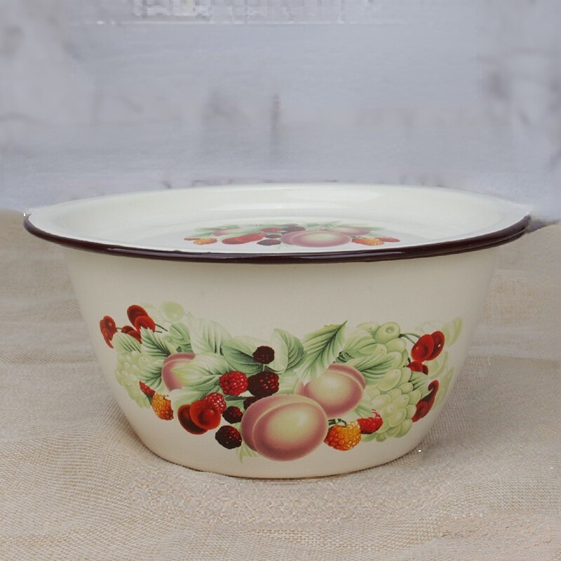 Nowa zagęszczona emalia płaska pokrywa umywalka emaliowana z pokrywą robić pogłębienia basenu smalec umywalka kluska wypełnienie umywalka przykrywka robić filiżanki: C / 20CM