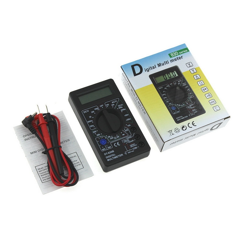 750/1000V DT830B Ac/Dc Lcd Digitale Multimeter Voltmeter Amperemeter Ohm Tester Hoge Veiligheid Handheld Meter Digitale multimeter