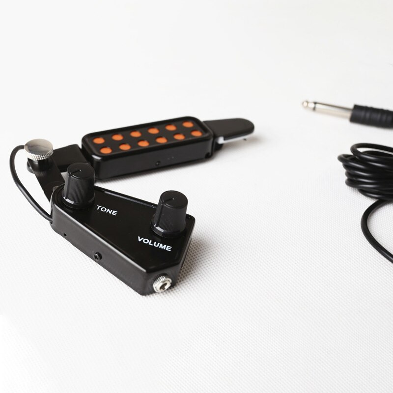 12-Hole Guitar Sound Hole Pickup - Magnetic Transducer with Tone & Volume Control - for Acoustic/Electric Guitar