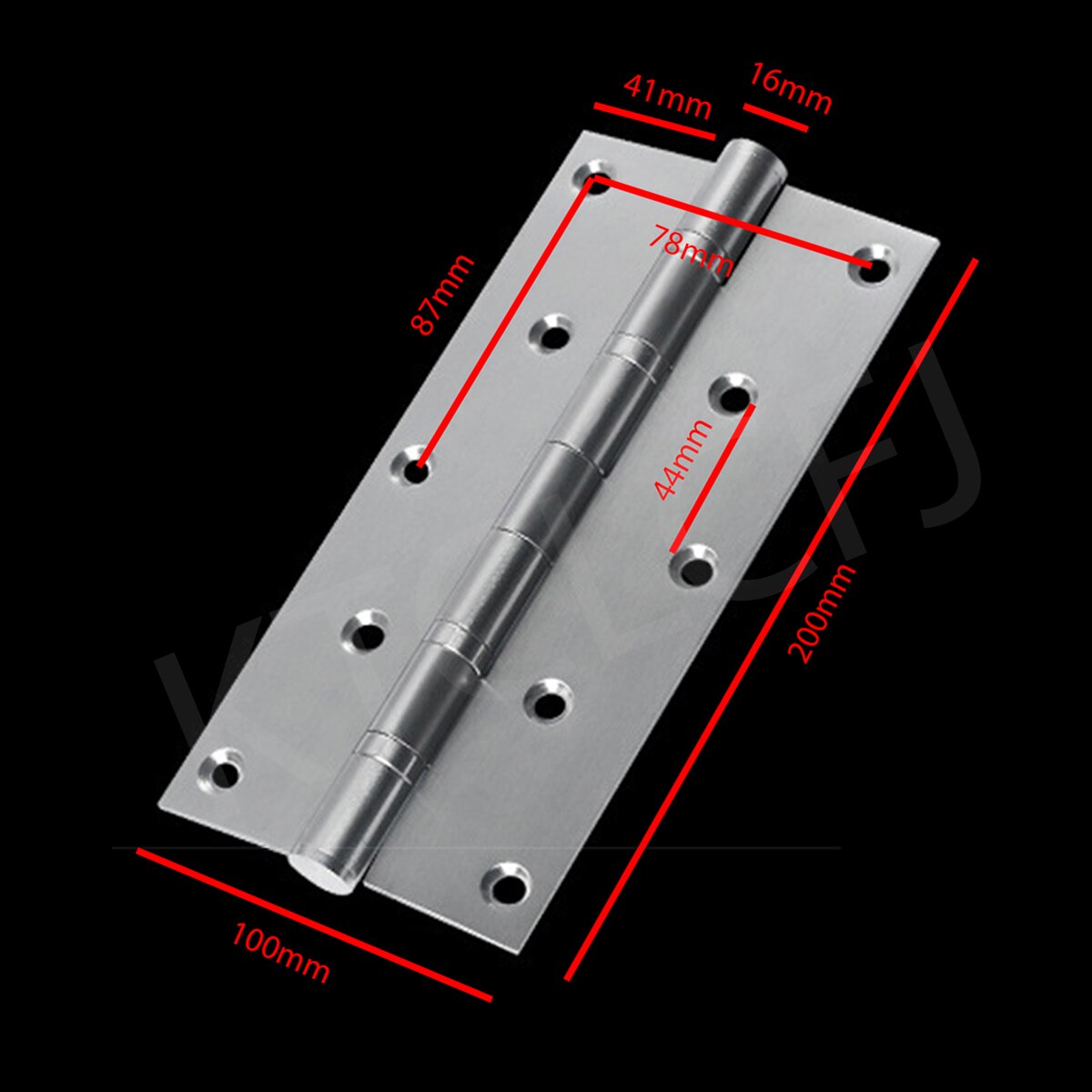 8 Inch Rvs Zwarte Platte Deur Scharnier Gratis Slot Houten Deur Binnendeur Lager Decoratieve Meubels Scharnier