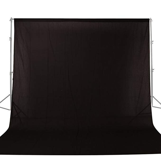 GSKAIWEN 100% Cotton Muslin Background Photography Backdrop Chromakey Green Screen For Photo Studio Green White Black Bule Gray: 2mx3m / Black