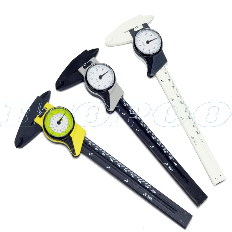 1 set Dial Caliper 6 Inch 150mm Plastic Vernier Caliper 4 Way Gauge Micrometer portable plastic tape meter measuring caliper