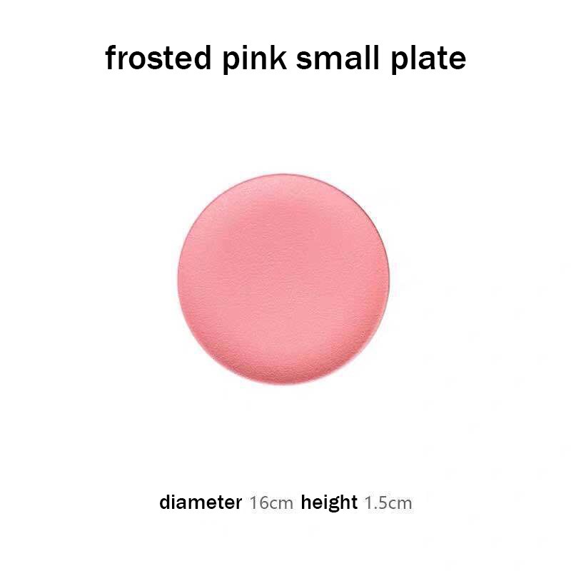 4 Sizes Matte Pink Plates Dinnerware Dishes for Serving Modern Plate Sets Dinner Set Japanese Tableware Plates Food Bone China: frosted small plate